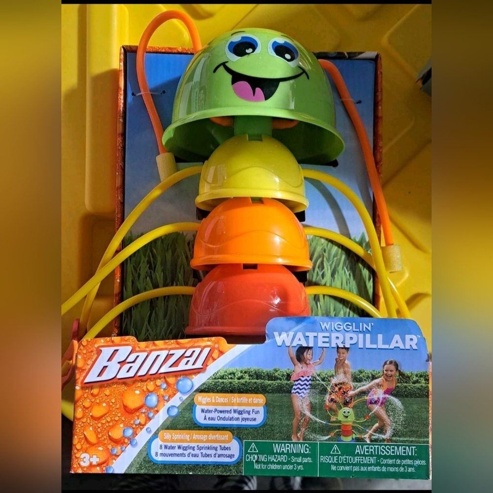 Brand New Banzai Wigglin' Waterpillar - Green, Orange, Yellow